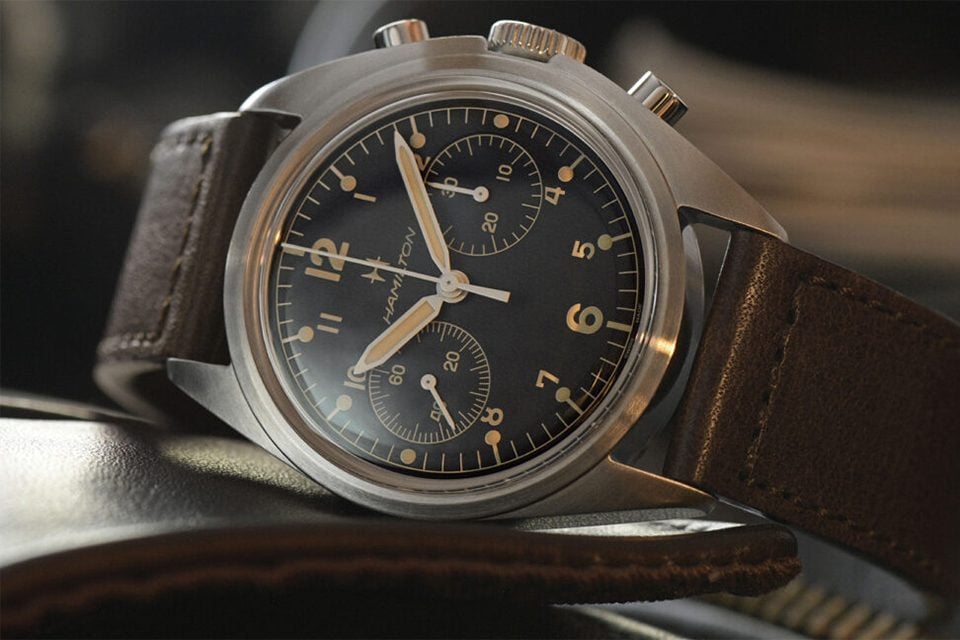 montre hamilton khaki pilot pioneer mechanical chronograph
