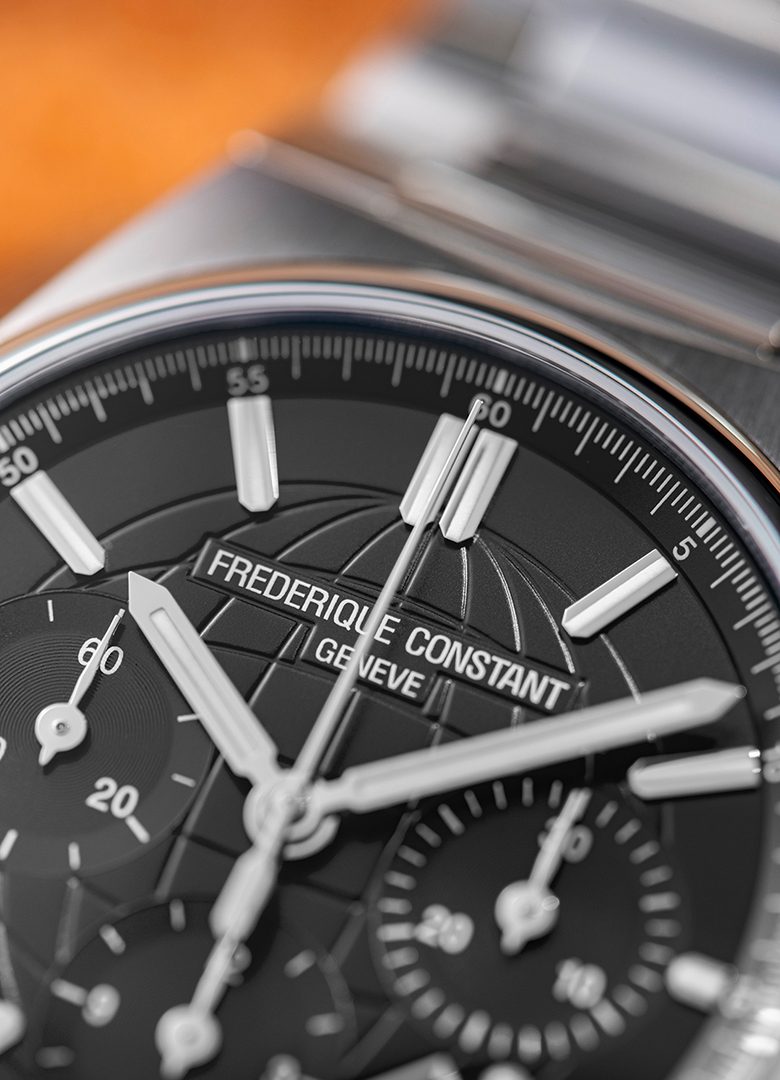 Montre Frederique Constant Highlife Highlife Chronographe noir logo