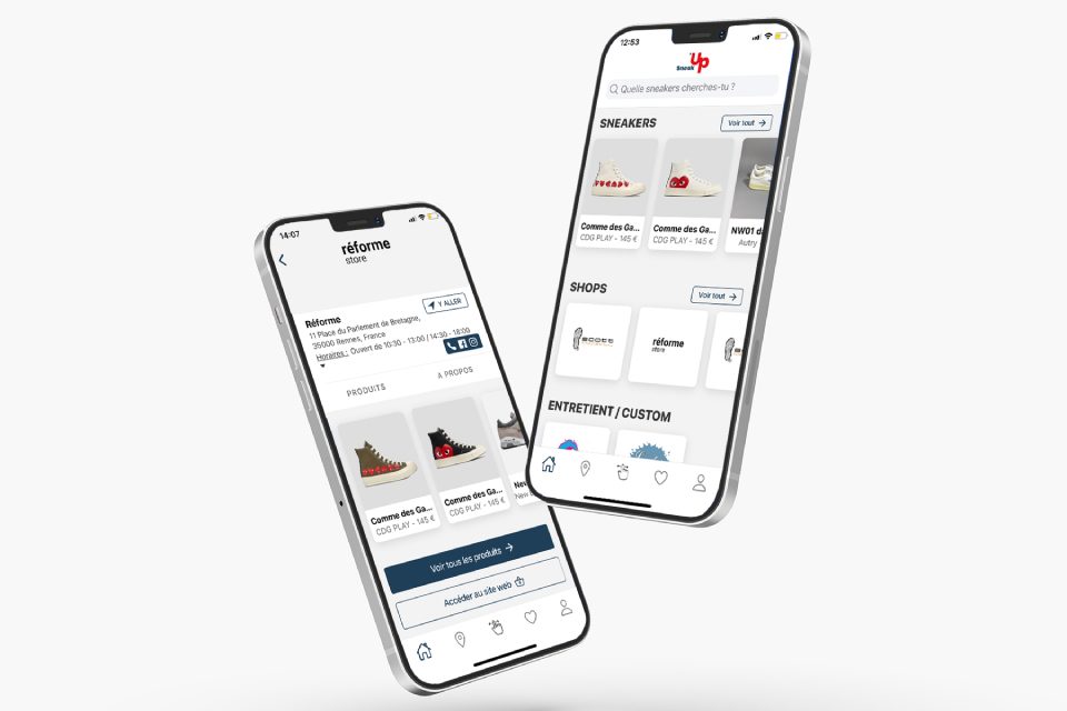 sneakup application mobile sneakers fiche magasins shop
