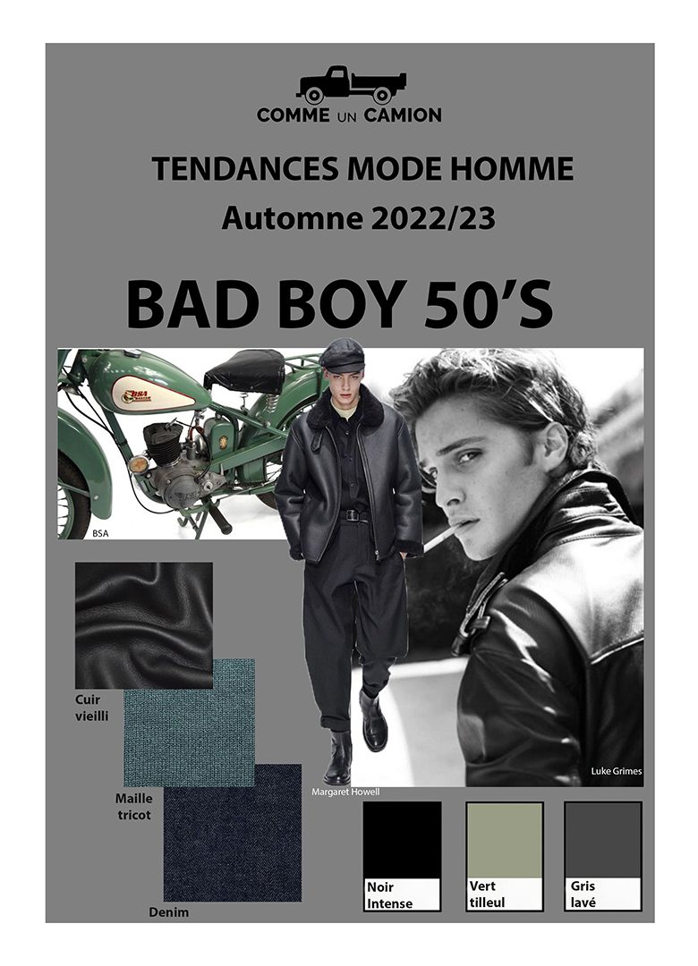 tendances automne hiver 2022 mode masculine bad boy années 50