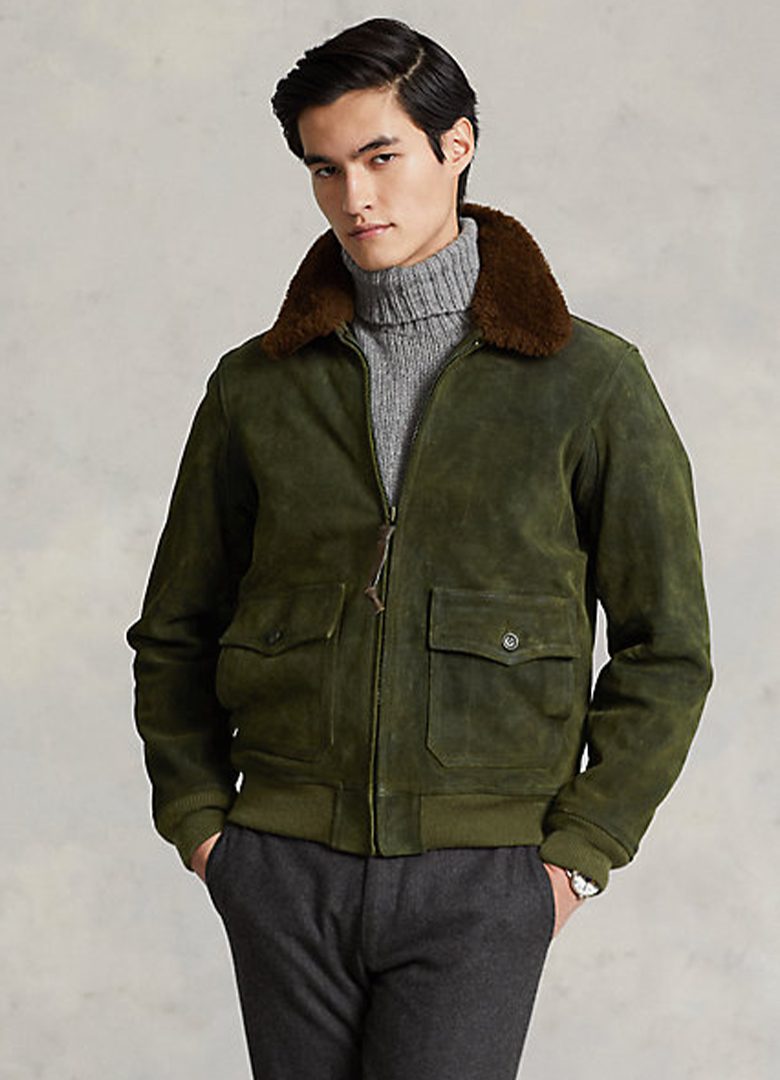 blouson bomber cuir ralph lauren automne 2022