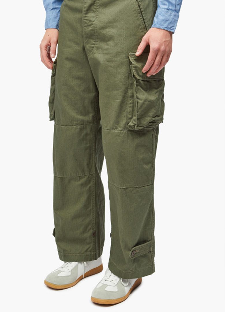 Femme Pantalon Cargo slim en coton bio Vert Olive Surplus