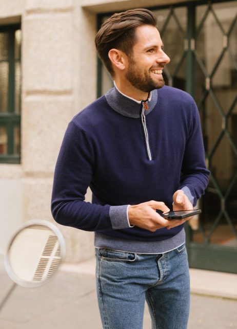 Sweat à Col Camionneur Pour Homme 2024 Pull D'hiver Chaudes Pullover