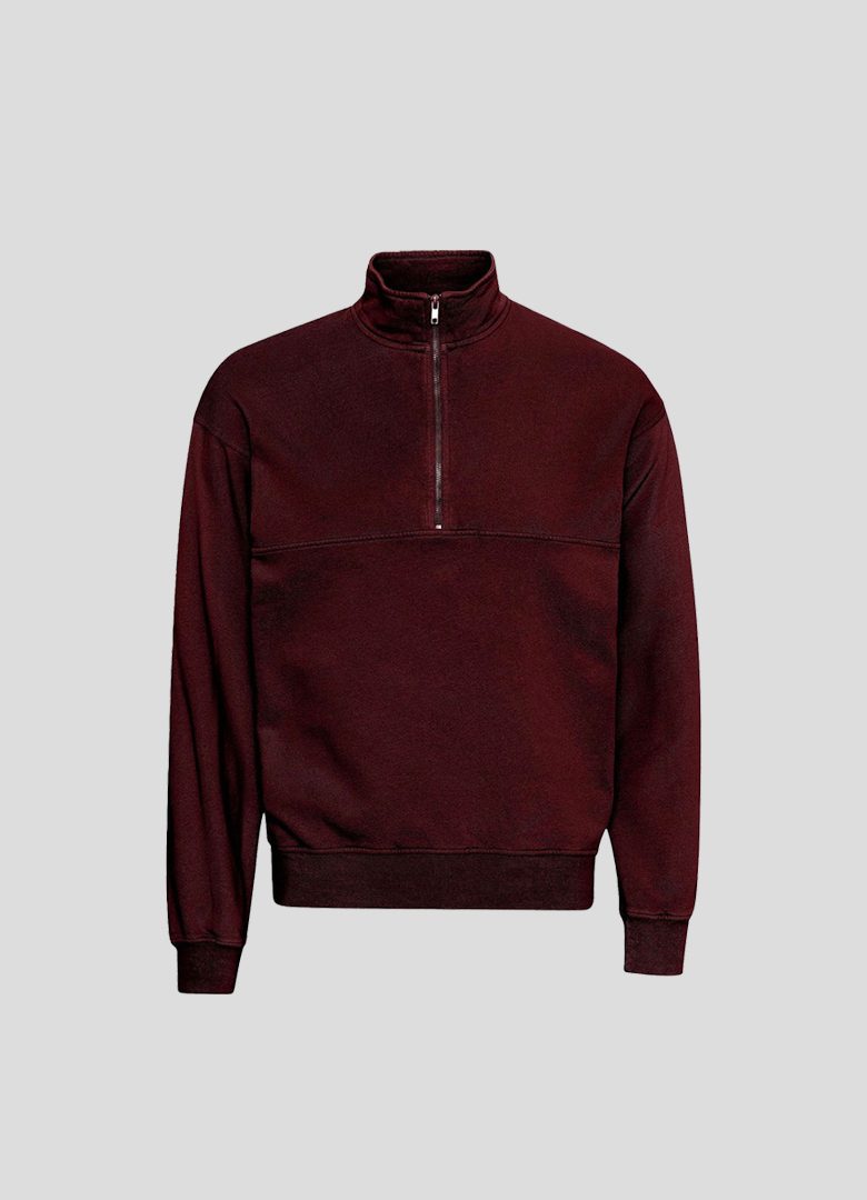 sweat camionneur zippé bordeaux