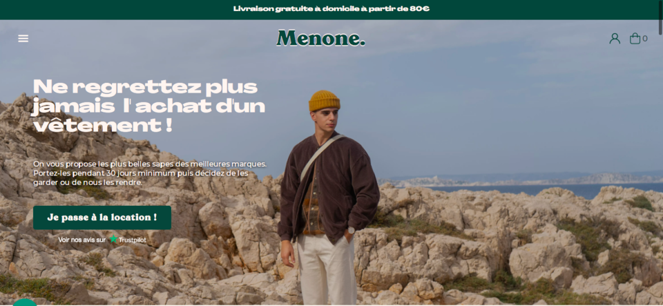 menone livraison vêtements site