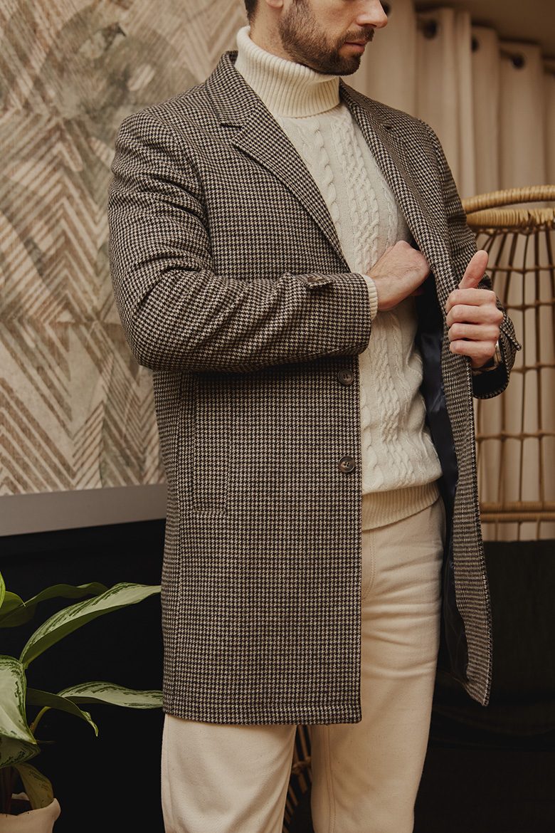pardessus pied de poule balibaris look homme