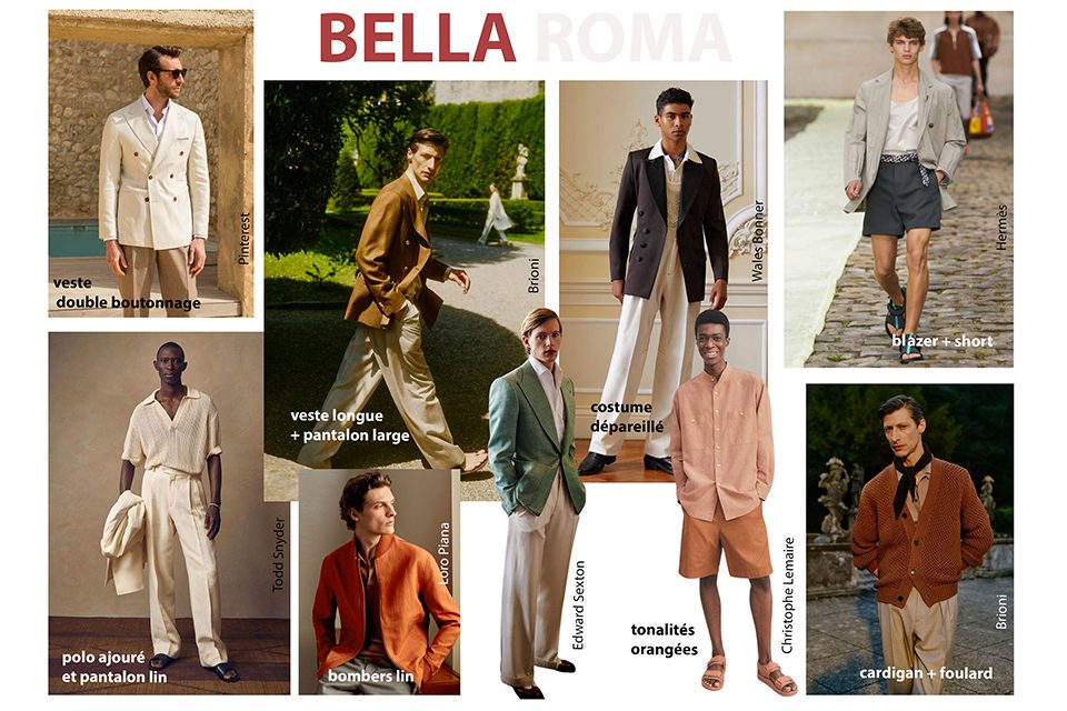 tendances mode masculine printemps été 2023 inspiration italienne