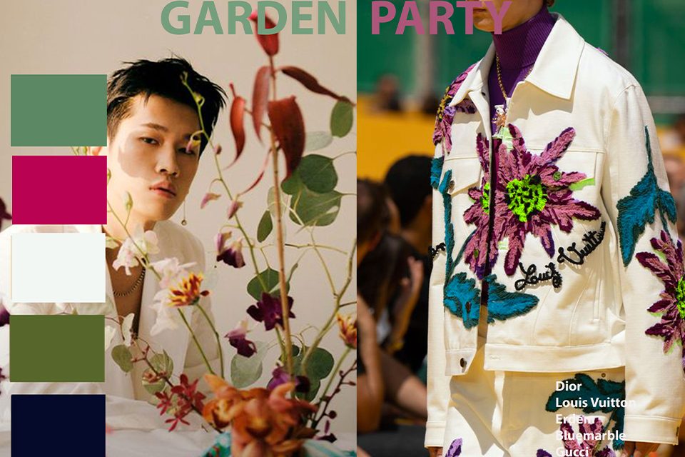 tendances mode masculine printemps été 2023 garden party fleurs