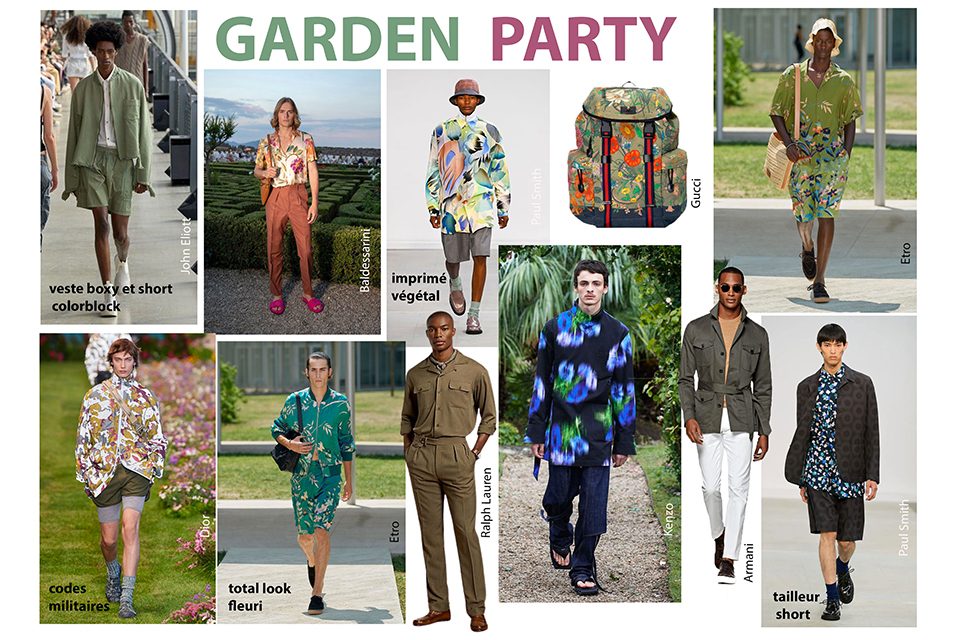 tendances mode masculine printemps été 2023 garden party fleurs