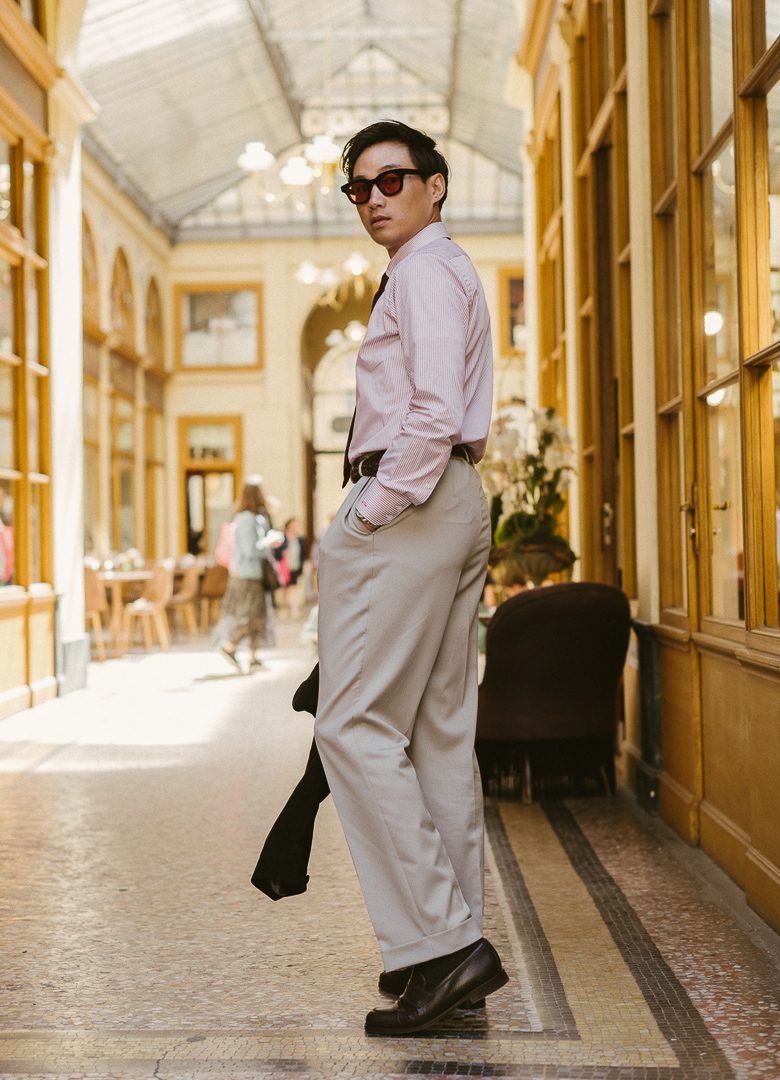 Pantalon taupe taille haute Athi Editions