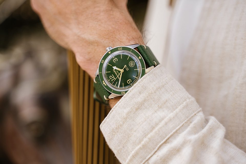 montre automatique echo neutra cortina 1956 3h green