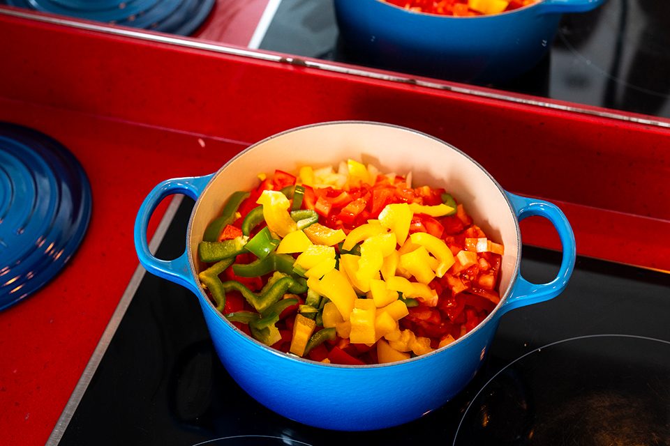 Poulet basquaise légumes