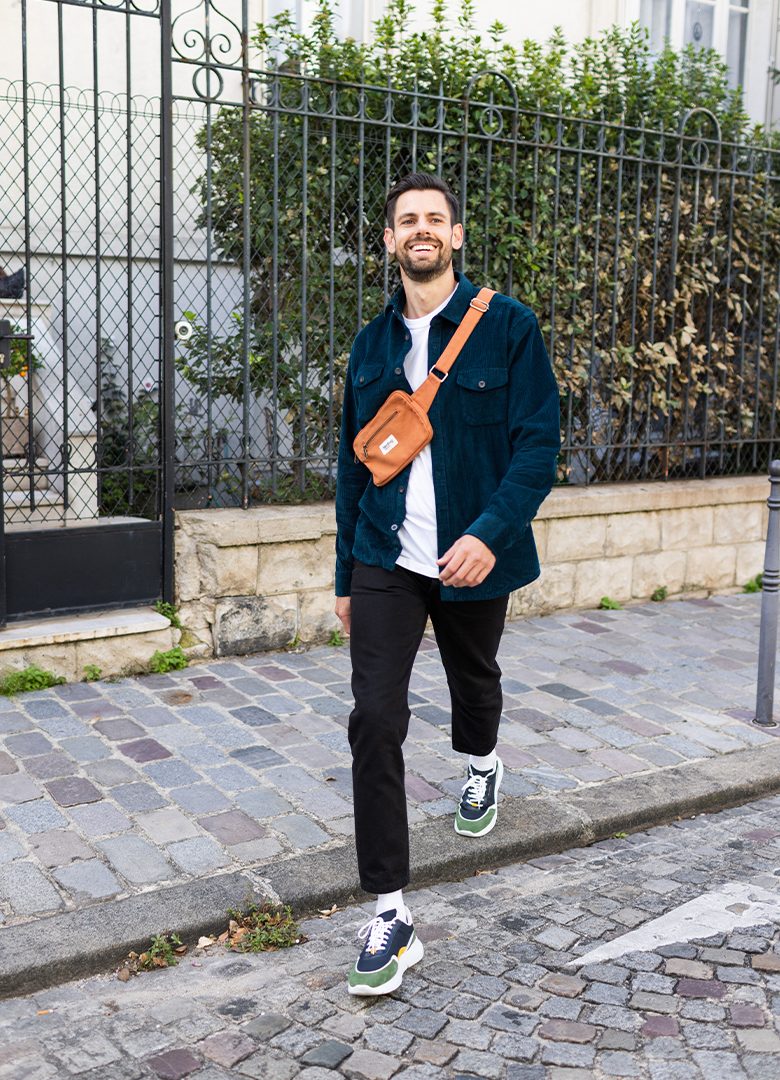 look streetwear chemise en velours