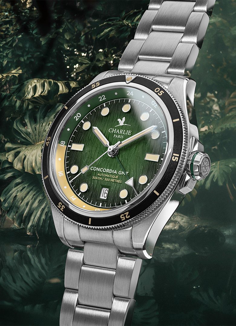 montre gmt concordia cadran vert