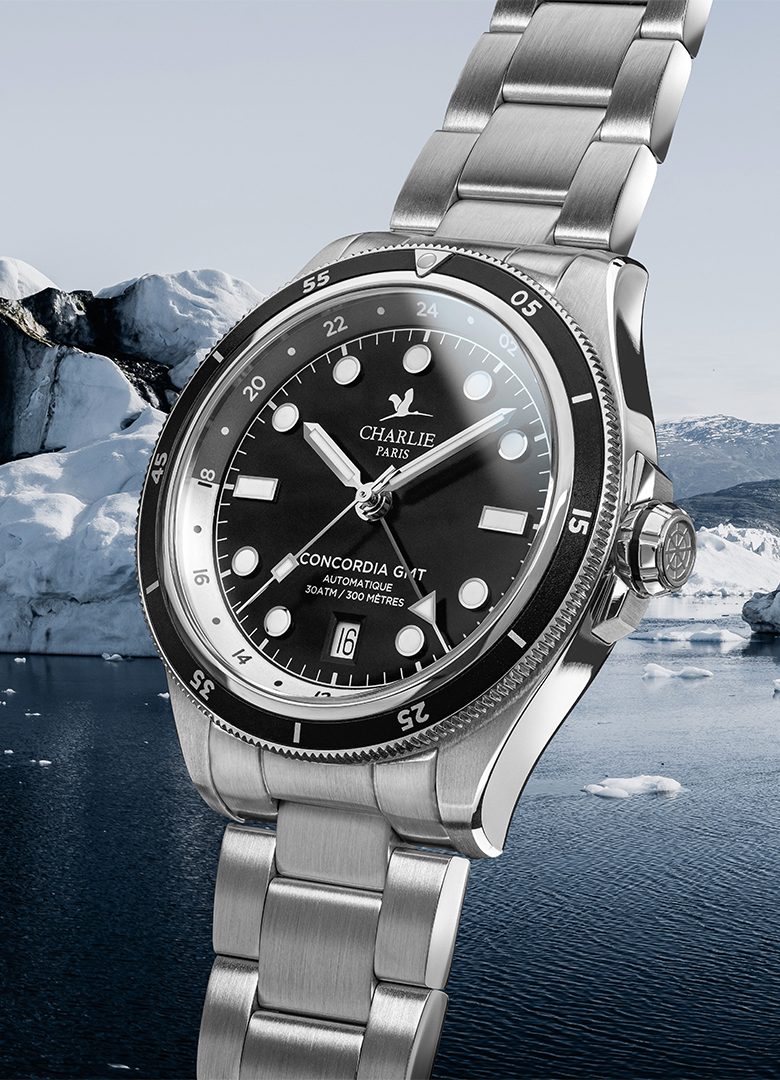 montre gmt concordia cadran noir
