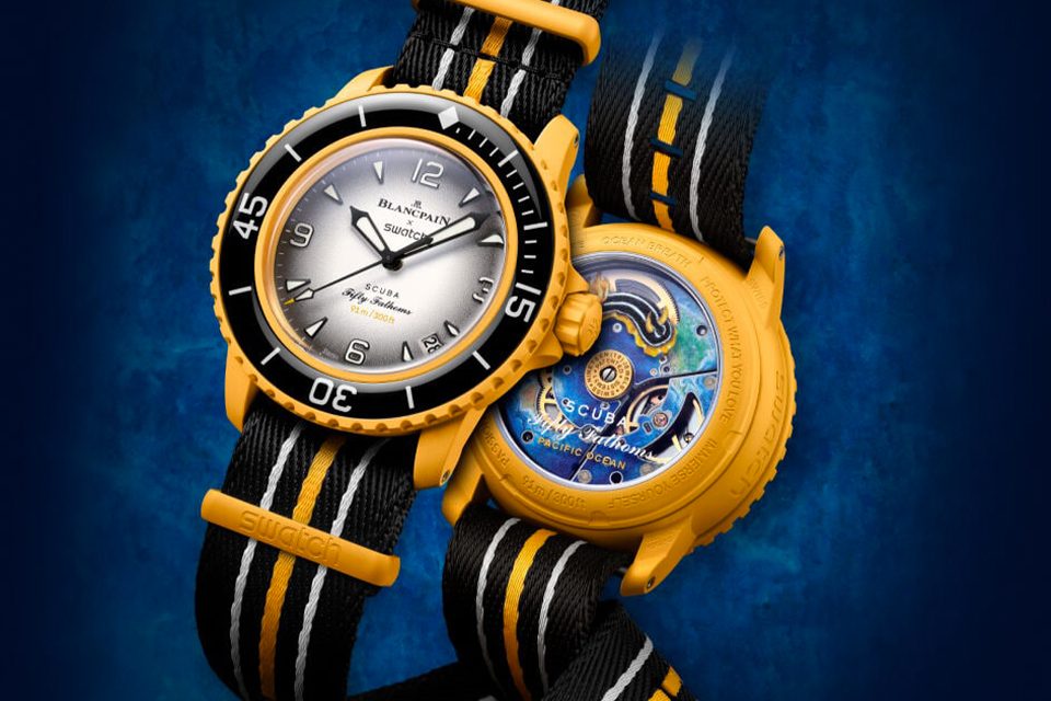 swatch blancpain scuba fifty fathoms pacific ocean