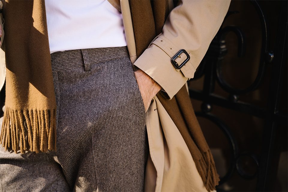 pantalon laine et trench pour homme