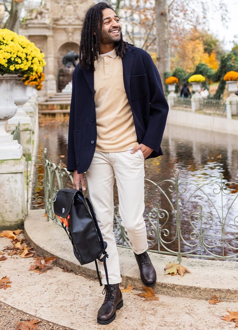 look parisien jean blanc boots cuir