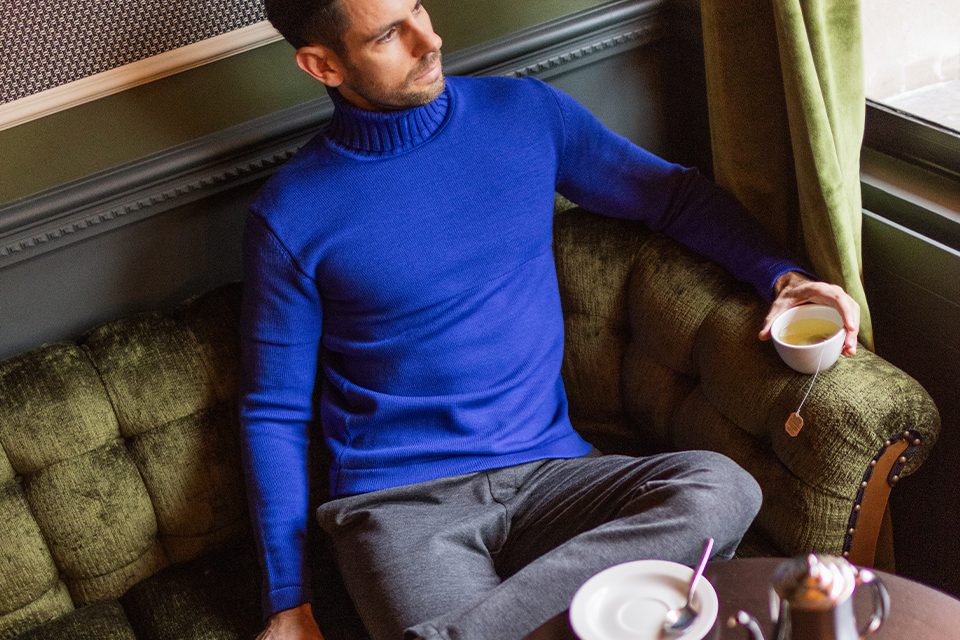 look hiver pull col roulé
