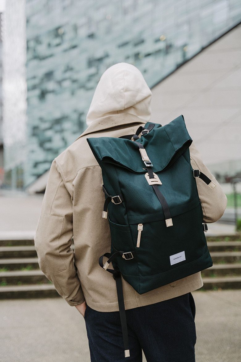 sac a dos sandqvist bernt vert look homme sportswear