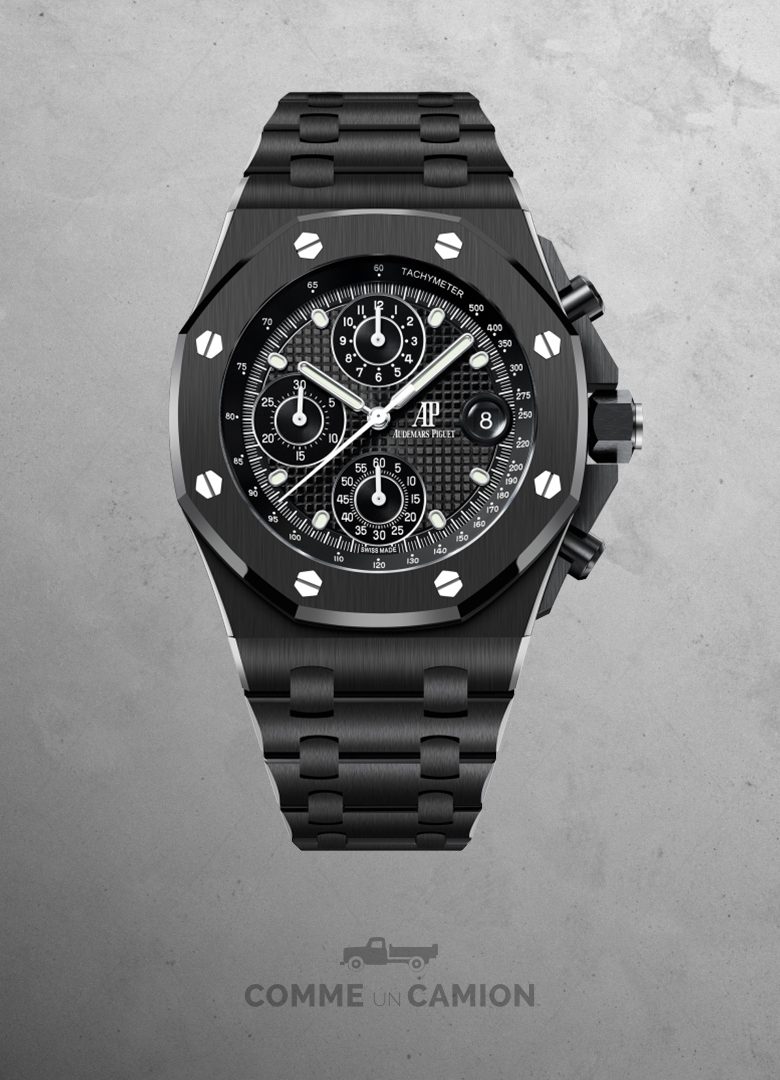 montre noire audemars piguet