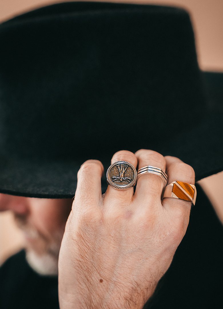 Bagues homme chapeau bords
