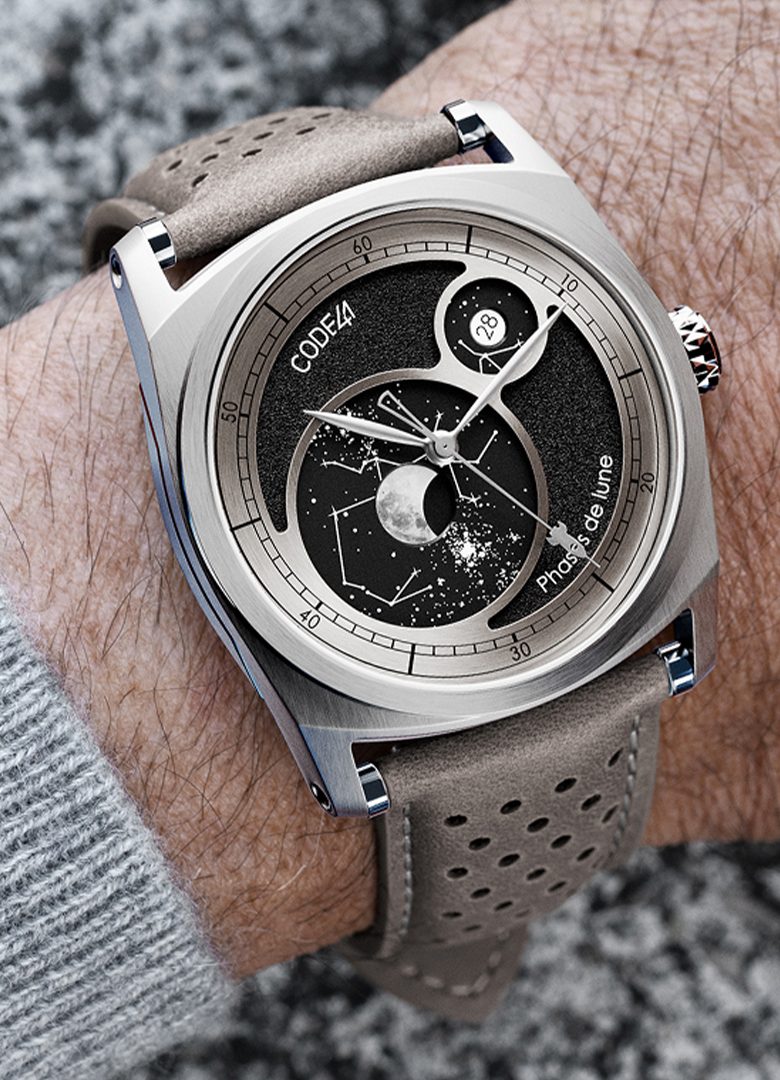 montre phase de lune noire code41 moon inception