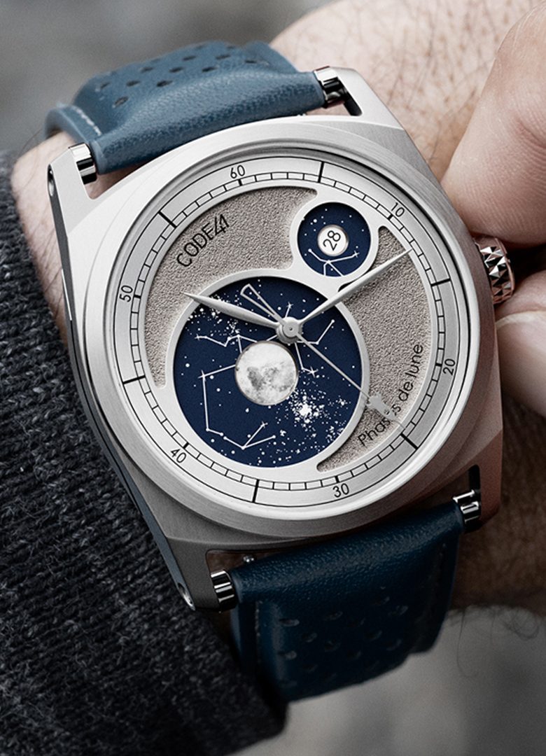 montre phase de lune bleue code41 moon inception