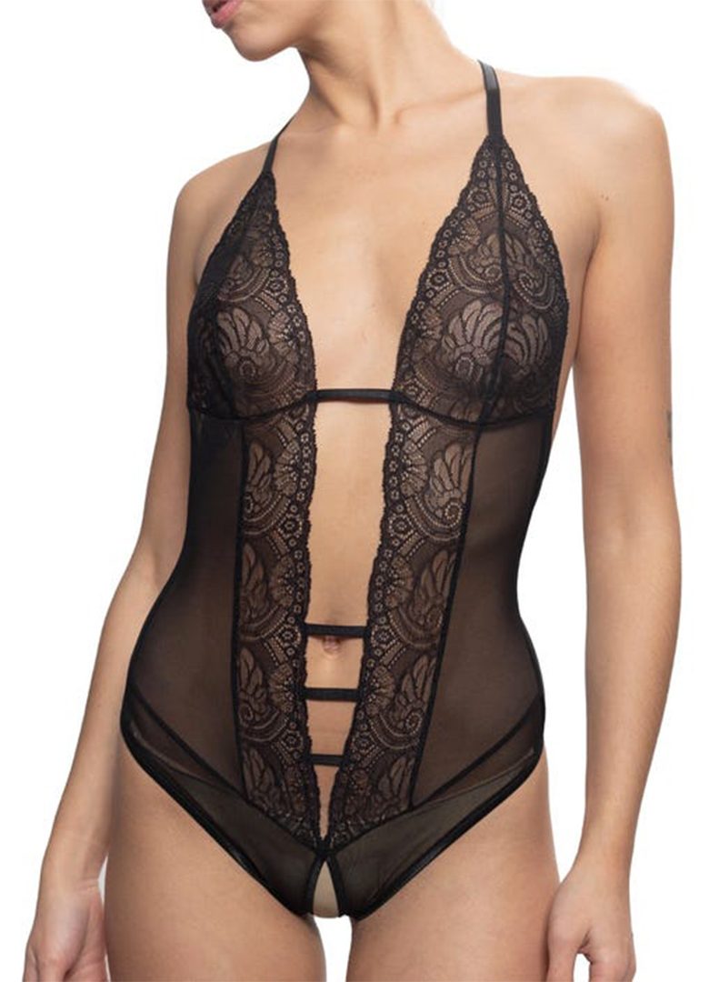 body noir en tulle saint valentin