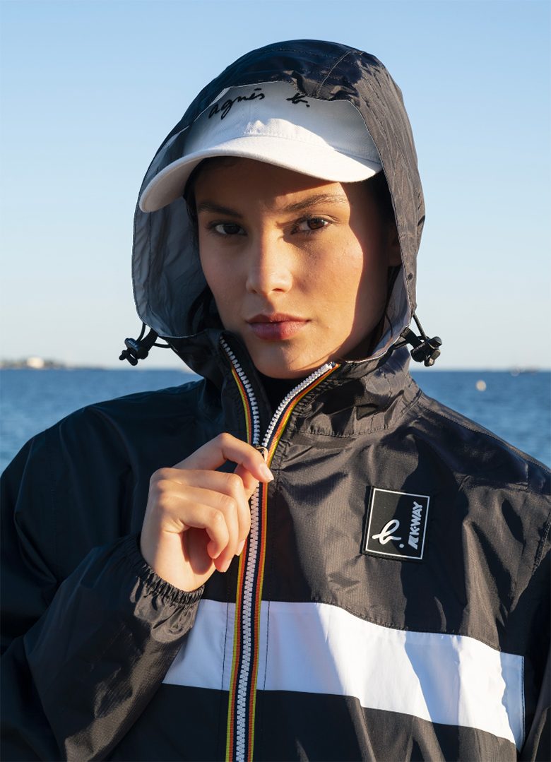 Impermeable agnes b k-way rayures