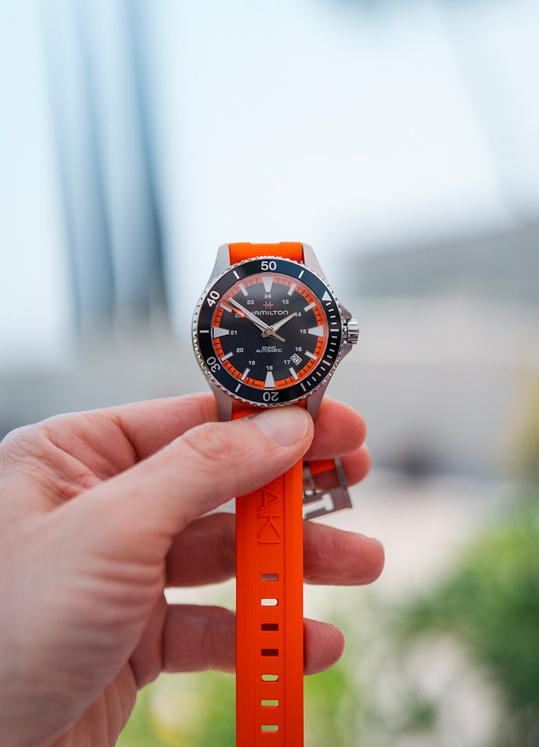 Hamilton Khaki Navy Scuba orange