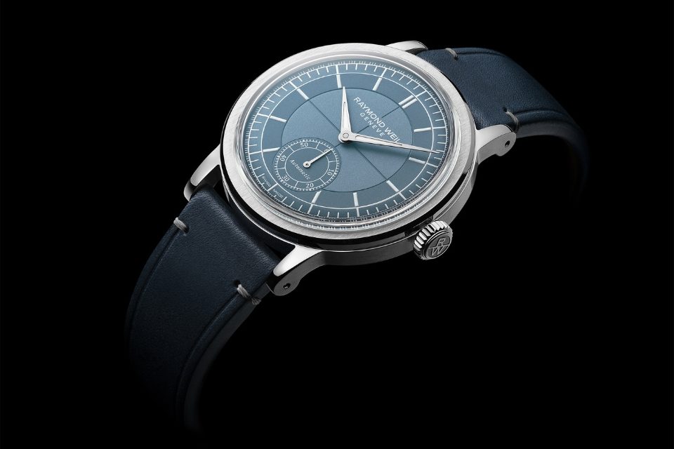 Raymond Weil_Millesime_Petite seconde_Bleu denim_fond noir