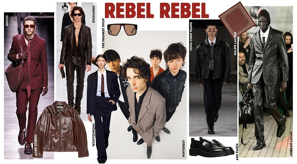 tendances mode masculine automne hiver 2024 moodboard rebel rebel