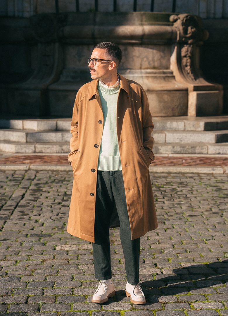 trench homme camel octobre look glenn