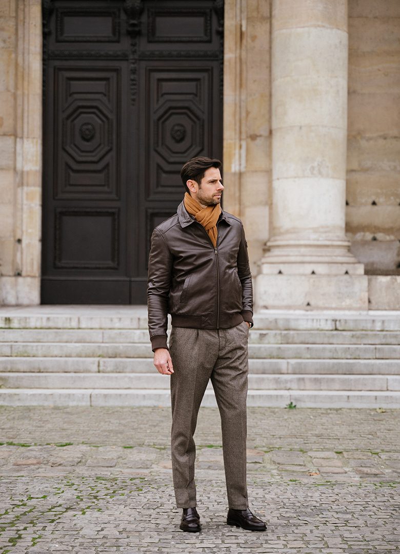 pantalon flanelle a pinces lepantalon avis look echarpe