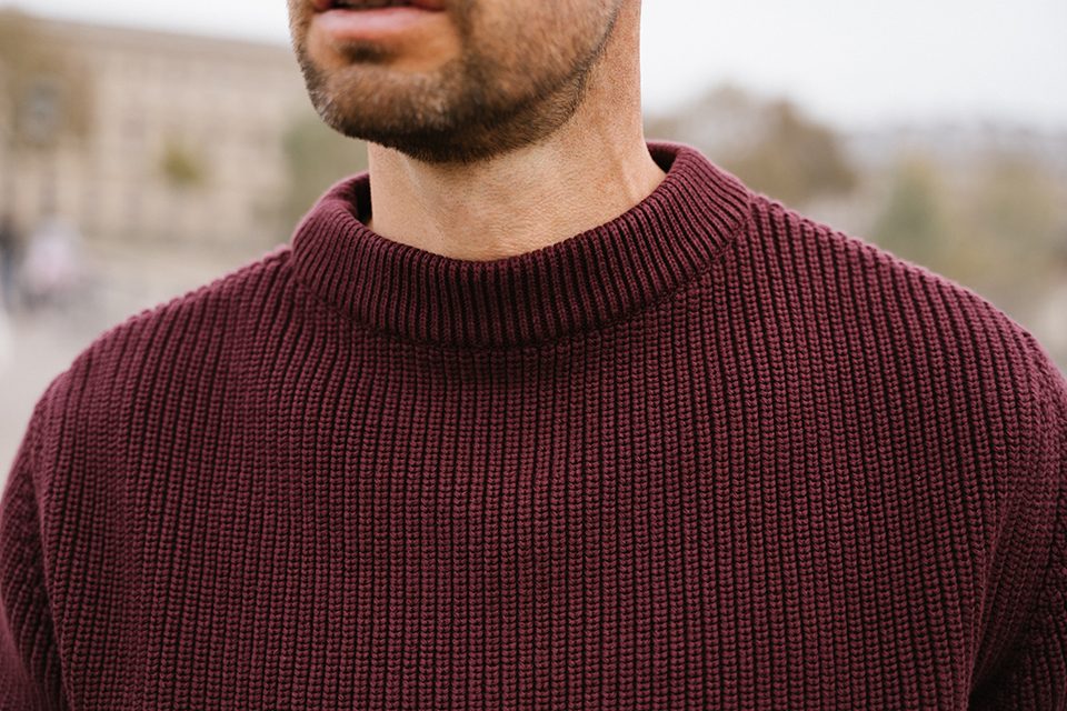 pull marin made in france bleu de chauffe cancale bordeaux col