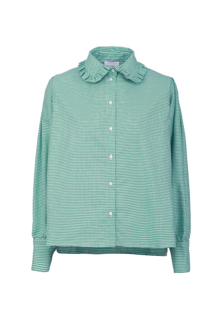 Romée_Paris_Chemise_Petit col volonté à carreaux verts