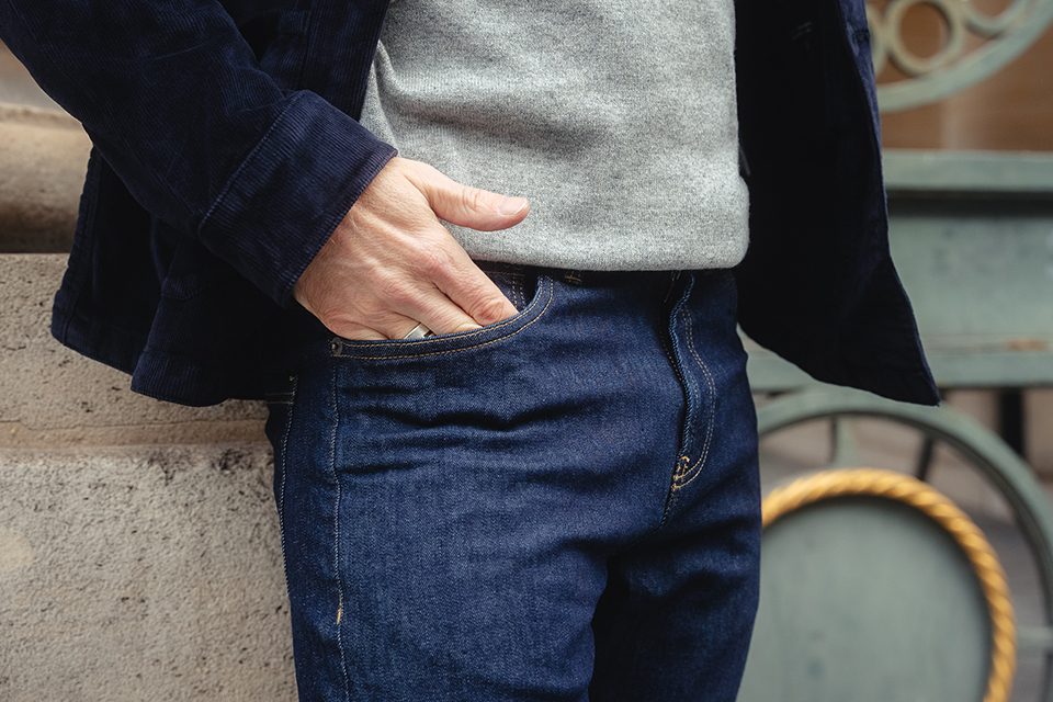 tenue homme jean brut veste travail velours bexley