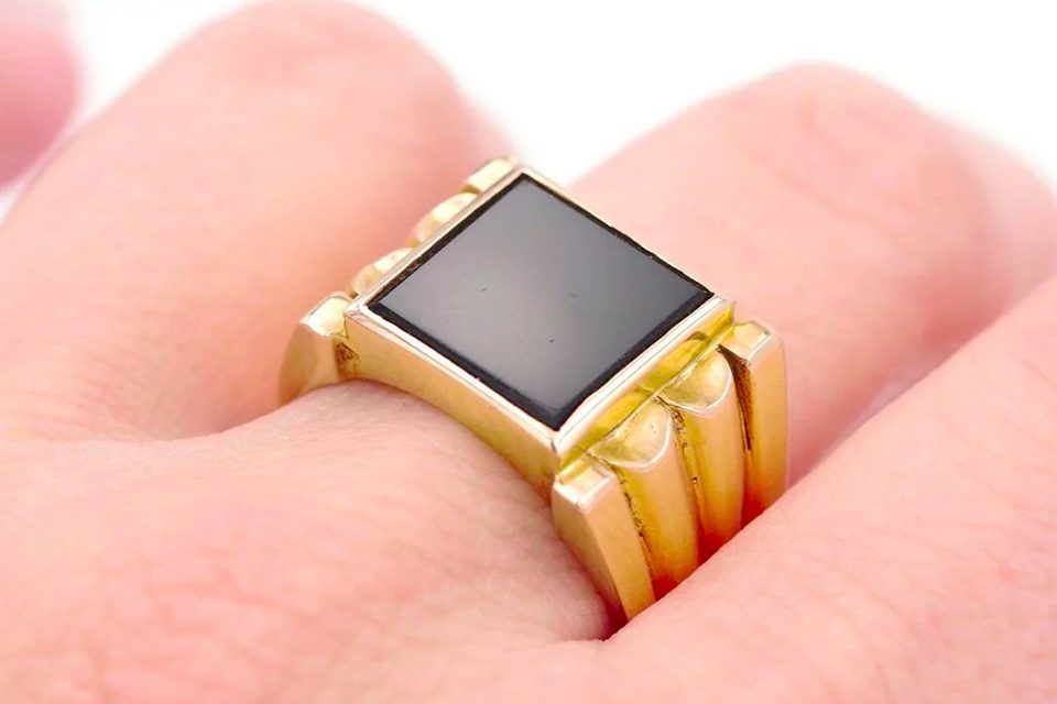 bague homme vintage chevalière art deco