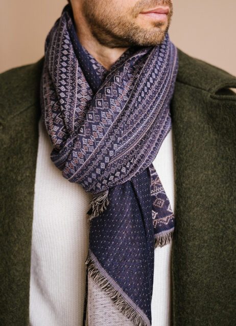 echarpe homme marine motifs monsieur charli