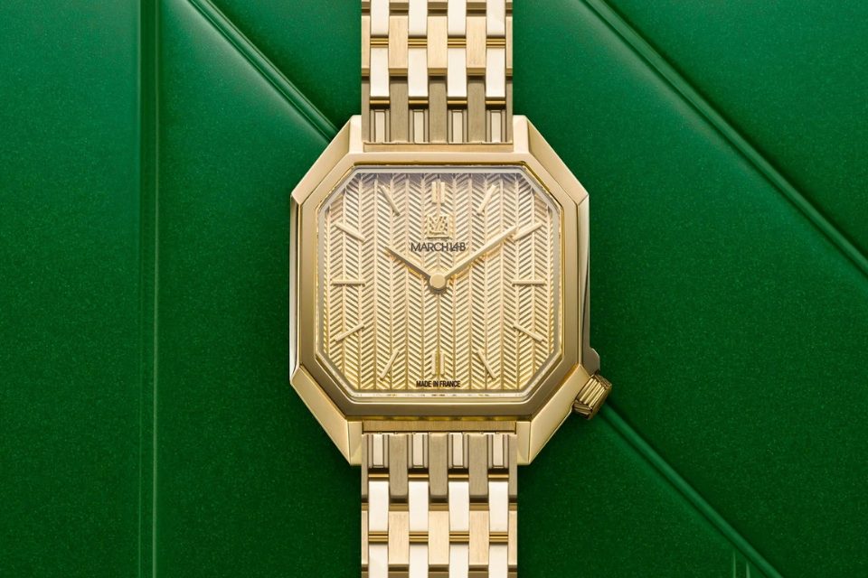 March LA.B_Milady_Mansart_Chevrons or_Bracelet grains de riz