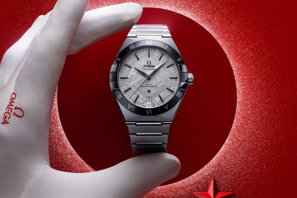 Omega_Constellation_cadran météorite_acier