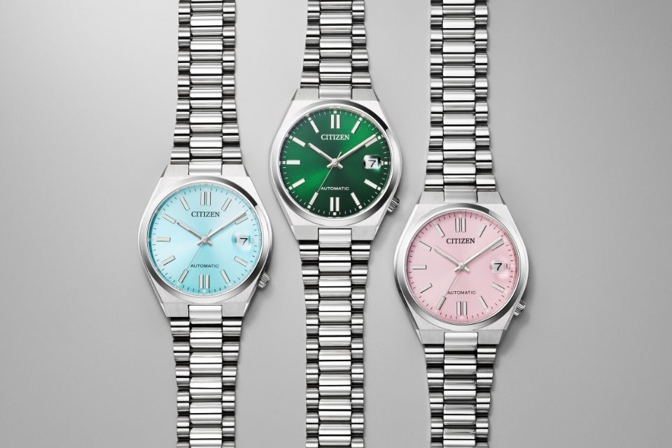 Citizen_Tsuyosa_37 mm_bleu_vert_rose