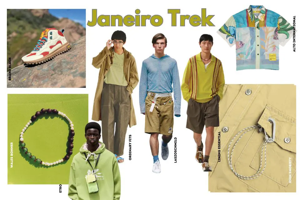 tendance mode masculine printemps ete 2025 janeiro trek moodboard