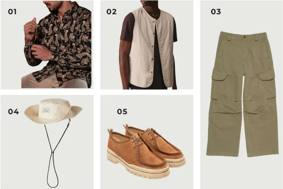 tendance mode masculine printemps ete 2025 terra safari look