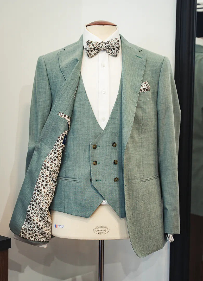 costume sur mesure mariage vert tailor trucks rennes
