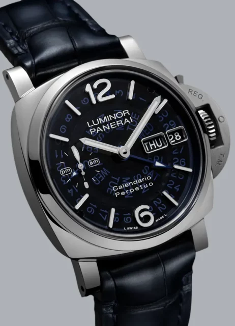montre panerai luminor perpetual calendar gmt platinumtech cadran