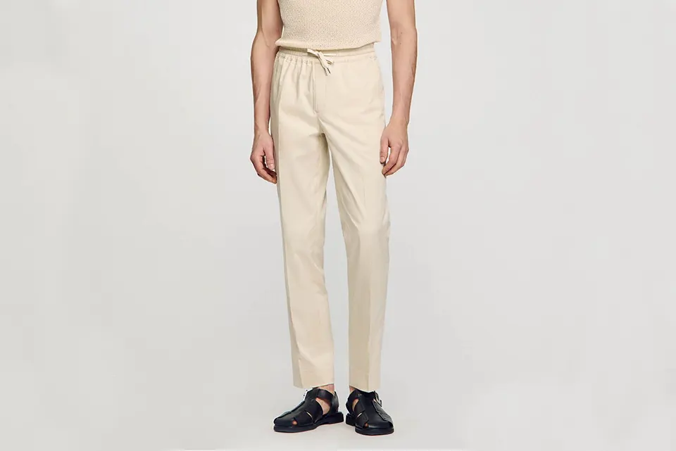 Pantalon Femme Forme Masculine Avec Bretelles - Taille 44 - Noir - Polyester - Occasion Très Bon état