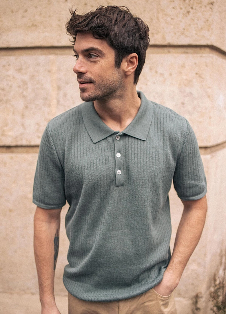polo homme maille ete vert montlimart