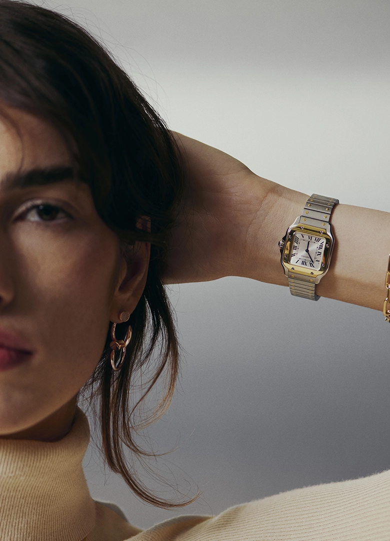 Cartier Santos Petit acier or femme